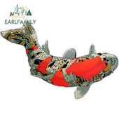 EARLFAMILY 13 cm-es Koi Fish Carpe Diem Tattoo Skull Personality Autómatricák Barkácsolás 3D RV ATV Graphics Dekorációs matrica