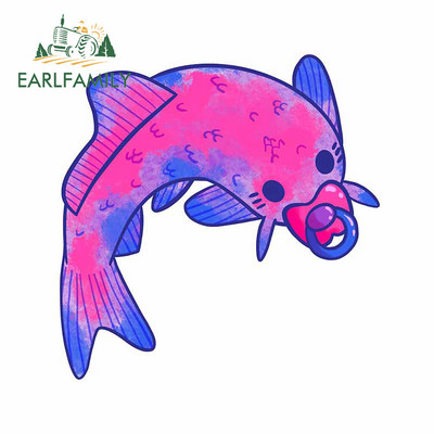 EARLFAMILY 13 cm-es Koi Fish Carpe Diem Tattoo Skull Personality Autómatricák Barkácsolás 3D RV ATV Graphics Dekorációs matrica
