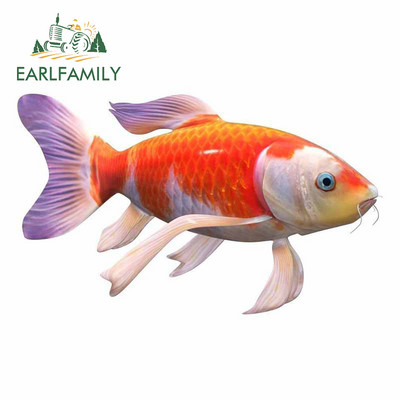EARLFAMILY 13 cm-es Koi Fish Carpe Diem Tattoo Skull Personality Autómatricák Barkácsolás 3D RV ATV Graphics Dekorációs matrica