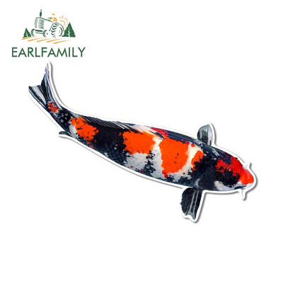 EARLFAMILY 13 cm-es Koi Fish Carpe Diem Tattoo Skull Personality Autómatricák Barkácsolás 3D RV ATV Graphics Dekorációs matrica