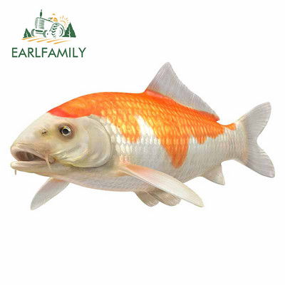 EARLFAMILY 13 cm-es Koi Fish Carpe Diem Tattoo Skull Personality Autómatricák Barkácsolás 3D RV ATV Graphics Dekorációs matrica