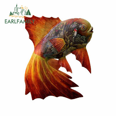 EARLFAMILY 13 cm-es Koi Fish Carpe Diem Tattoo Skull Personality Autómatricák Barkácsolás 3D RV ATV Graphics Dekorációs matrica