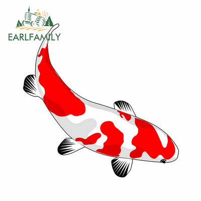 EARLFAMILY 13 cm-es Koi Fish Carpe Diem Tattoo Skull Personality Autómatricák Barkácsolás 3D RV ATV Graphics Dekorációs matrica