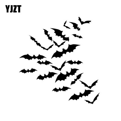YJZT 13.5*14.6CM Legmenőbb Halloween Denevér Dekor Autómatricák Vinil Tartozékok Sziluett lökhárító ablak C12-1058