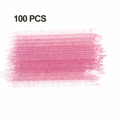 100 db/csomag Újrafelhasználható Crystal Stick Kétvégű körömdíszítő körömnyomó akril pöttyös tiszta körömrúd lakk manikűr eszközök