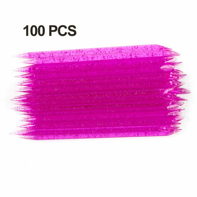 100 db/csomag Újrafelhasználható Crystal Stick Kétvégű körömdíszítő körömnyomó akril pöttyös tiszta körömrúd lakk manikűr eszközök