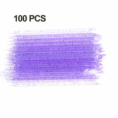 100 db/csomag Újrafelhasználható Crystal Stick Kétvégű körömdíszítő körömnyomó akril pöttyös tiszta körömrúd lakk manikűr eszközök