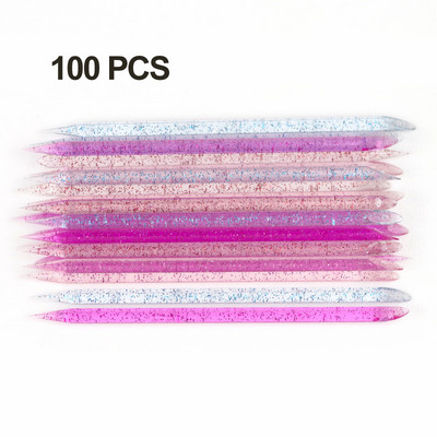 100 db/csomag Újrafelhasználható Crystal Stick Kétvégű körömdíszítő körömnyomó akril pöttyös tiszta körömrúd lakk manikűr eszközök