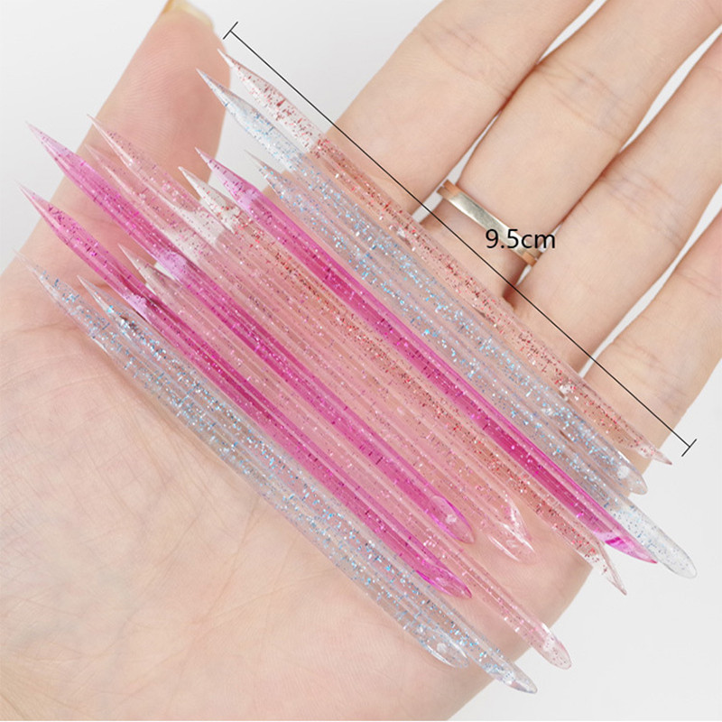 50/100 db Újrafelhasználható kutikula nyomó Crystal Stick kétvégű körömdíszítő kutikula eltávolító eszköz pedikűr ápoló köröm manikűr eszközök