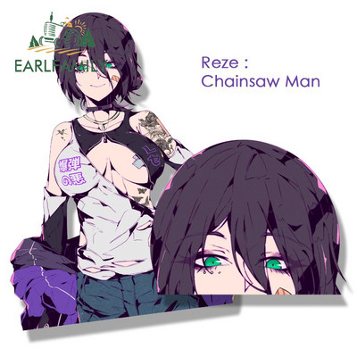 EARLFAMILY Gyaru Reze Fanart Стикер за кола Аниме Chainsaw Man Sketch Waifu Decal JDM Cartoon Peek Girl Bomb Demon Graffiti Sticker