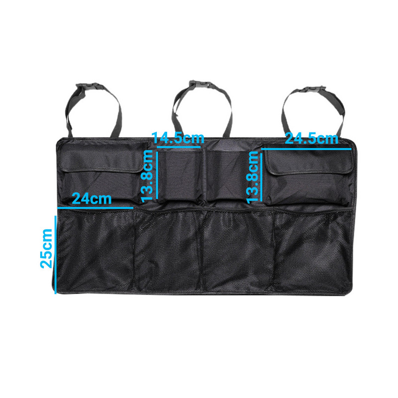 Automobilio galinės sėdynės atlošo organizatorius Auto bagažinės tinklelis Tinklelis Krovinių saugykla visureigiui Universalus sėdynės atlošo laikymas Tvarkyti saloną priedai