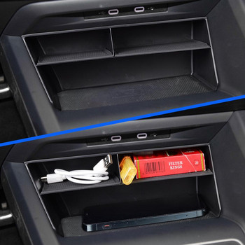 Κεντρικό κιβώτιο υποβραχιόνιου αυτοκινήτου για VW Golf 8 2020 Εσωτερικά αξεσουάρ Αποθήκευση Τακτοποίησης Κεντρικής κονσόλας Ατζέντα ΜΑΥΡΟ