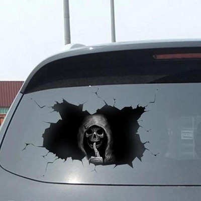 Személyiség Vízálló fényvédő autómatricák Scary Skull Csont Csontváz Ablak Lökhárító Teherautó SUV Otthoni ajtó Decro falmatrica