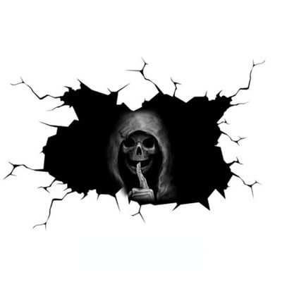 Személyiség Vízálló fényvédő autómatricák Scary Skull Csont Csontváz Ablak Lökhárító Teherautó SUV Otthoni ajtó Decro falmatrica