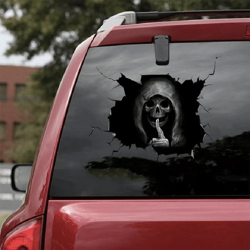 Személyiség Vízálló fényvédő autómatricák Scary Skull Csont Csontváz Ablak Lökhárító Teherautó SUV Otthoni ajtó Decro falmatrica