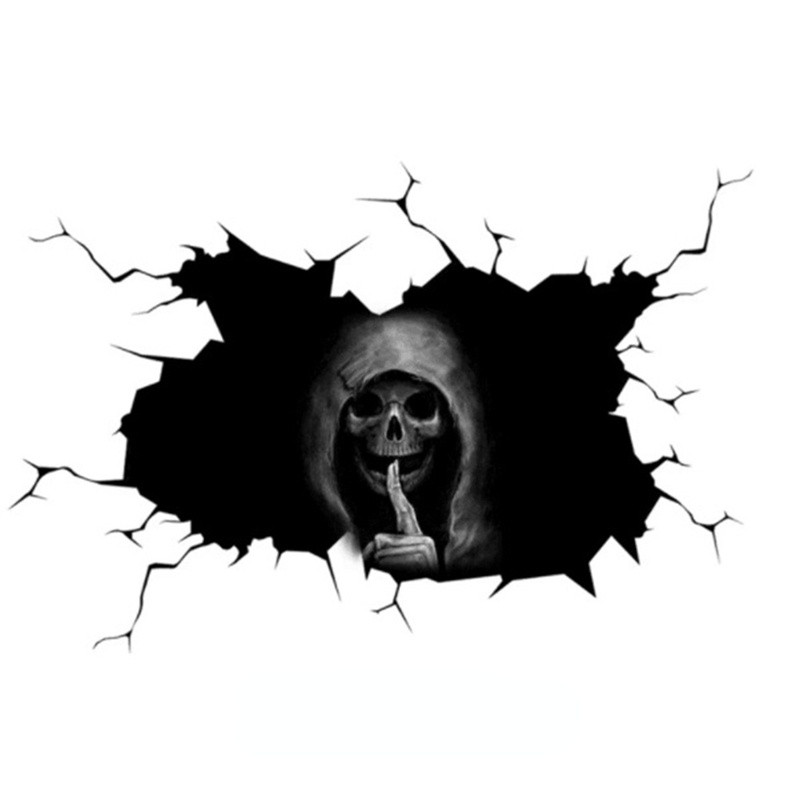 Személyiség Vízálló fényvédő autómatricák Scary Skull Csont Csontváz Ablak Lökhárító Teherautó SUV Otthoni ajtó Decro falmatrica