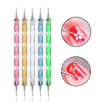 5 ΤΕΜ. Nail Art Dotting Pen Kit Nail Art Rhinestones Πολύτιμοι λίθοι Picking Crystal Dotting Pen For DIY Ανάγλυφο Σχέδιο Νυχιών Διακόσμηση