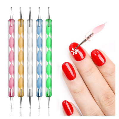 5 ΤΕΜ. Nail Art Dotting Pen Kit Nail Art Rhinestones Πολύτιμοι λίθοι Picking Crystal Dotting Pen For DIY Ανάγλυφο Σχέδιο Νυχιών Διακόσμηση