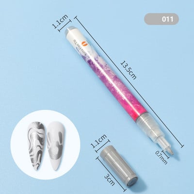 1db Nail Art Graffiti toll vízálló UV géllakk design pontfestő rajztoll barkácsolás absztrakt bélés körömdíszítő virágeszközökhöz