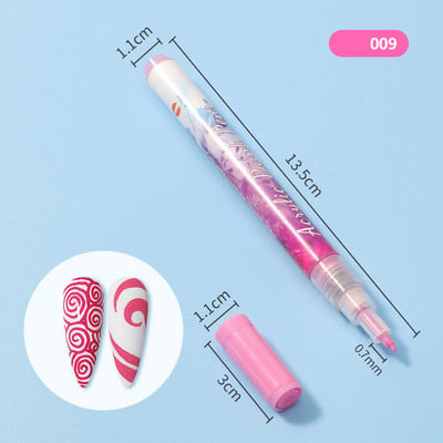 1db Nail Art Graffiti toll vízálló UV géllakk design pontfestő rajztoll barkácsolás absztrakt bélés körömdíszítő virágeszközökhöz
