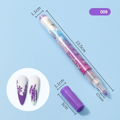1db Nail Art Graffiti toll vízálló UV géllakk design pontfestő rajztoll barkácsolás absztrakt bélés körömdíszítő virágeszközökhöz