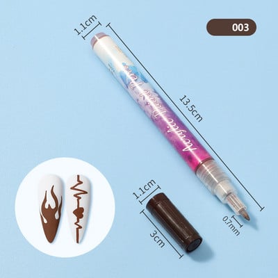1db Nail Art Graffiti toll vízálló UV géllakk design pontfestő rajztoll barkácsolás absztrakt bélés körömdíszítő virágeszközökhöz