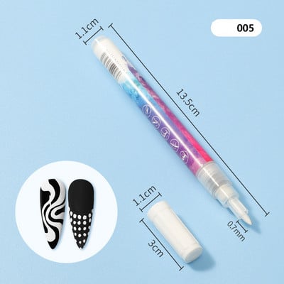 1db Nail Art Graffiti toll vízálló UV géllakk design pontfestő rajztoll barkácsolás absztrakt bélés körömdíszítő virágeszközökhöz