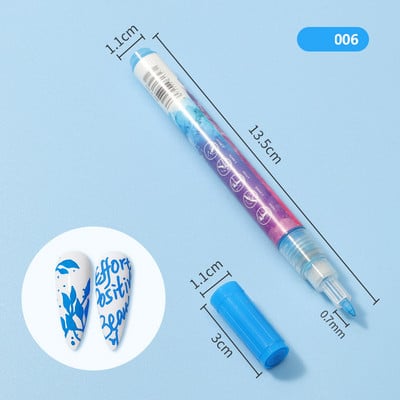 1db Nail Art Graffiti toll vízálló UV géllakk design pontfestő rajztoll barkácsolás absztrakt bélés körömdíszítő virágeszközökhöz