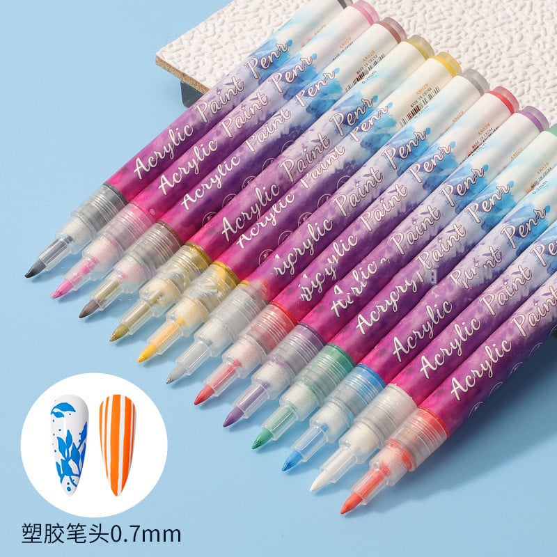 1db Nail Art Graffiti toll vízálló UV géllakk design pontfestő rajztoll barkácsolás absztrakt bélés körömdíszítő virágeszközökhöz