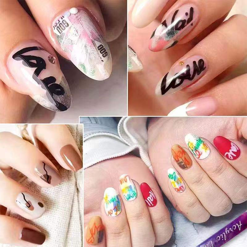 1db Nail Art Graffiti toll vízálló UV géllakk design pontfestő rajztoll barkácsolás absztrakt bélés körömdíszítő virágeszközökhöz