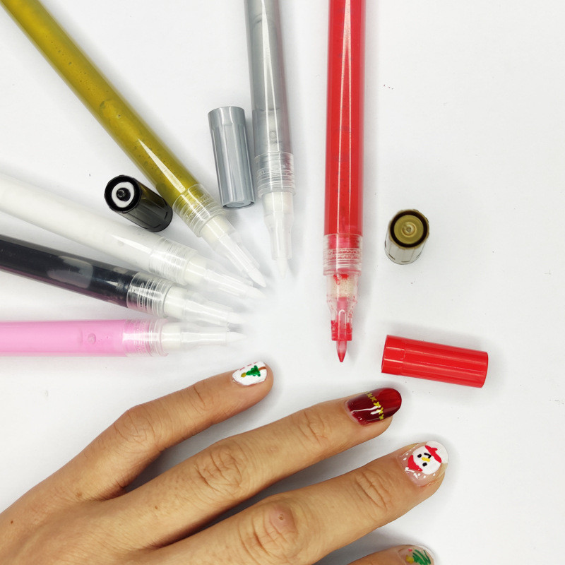 1 бр Графити Акрилна боя за нокти Писалка Студентски анимационни рисунки Живопис Пигментна линия Цвете Молив за нокти Инструменти Бяла декорация „направи си сам“