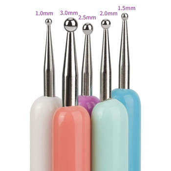 5 τμχ/Σετ Nail Art Σετ για Σχεδιασμό Νυχιών Dotting Nail Pen Dot Painting Art Nail Tools Ακρυλικά Νύχια Rhinestones Εργαλείο μανικιούρ