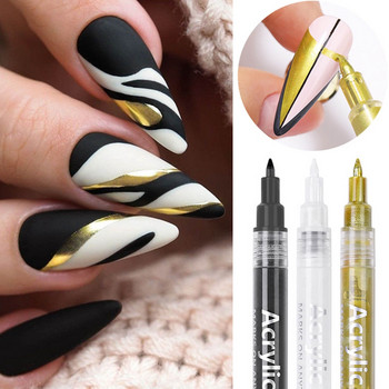 Nail Art Drawing Pen Graffiti Στυλό Αδιάβροχο Σχέδιο Ζωγραφική Liner Εργαλεία μανικιούρ Γυναικεία κορίτσια 3D DIY Nail Art Beauty Tools