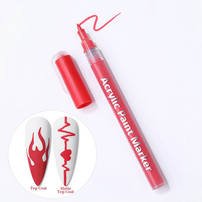 Nagu mākslas zīmēšanas pildspalva Grafiti pildspalva Ūdensizturīga Zīmēšanas Glezniecība Laineris Manikīrs Instrumenti Sieviešu Meitenes 3D DIY Nail Art Skaistuma rīki
