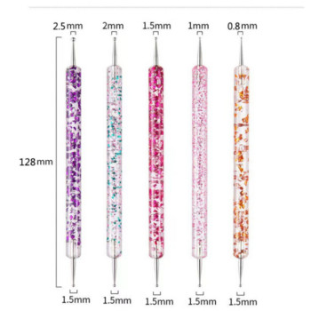 1σετ UV Gel Nail Art Brush Nail Art Dotting Pen Σετ ζωγραφικής Σετ DIY Design Nail Art Dotting Tools Αξεσουάρ μανικιούρ