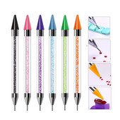 Dvigubos galvutės vaško rašiklis Kalnų krištolas brangakmenių rinkiklis krištolinė rankena Nagų dailės smeigės Deimantiniai įrankiai