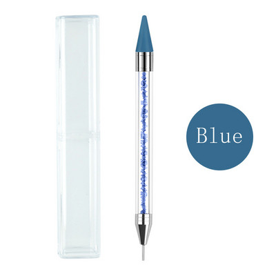 Dvigubos galvutės vaško rašiklis Kalnų krištolas brangakmenių rinkiklis krištolinė rankena Nagų dailės smeigės Deimantiniai įrankiai