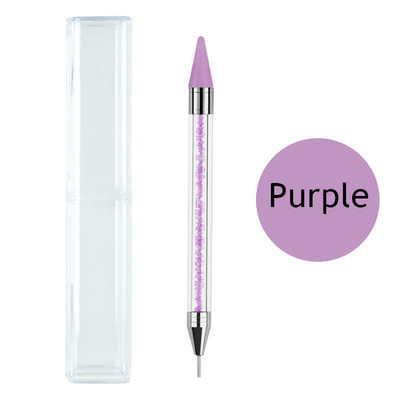 Dvigubos galvutės vaško rašiklis Kalnų krištolas brangakmenių rinkiklis krištolinė rankena Nagų dailės smeigės Deimantiniai įrankiai