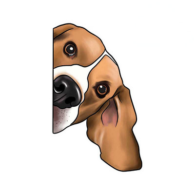 FUYOOHI Play matricák a Beagle rajzfilmhez Peeking vinyl autómatricák Vízálló hűtőszekrény Fényvédő Vicces autódísz