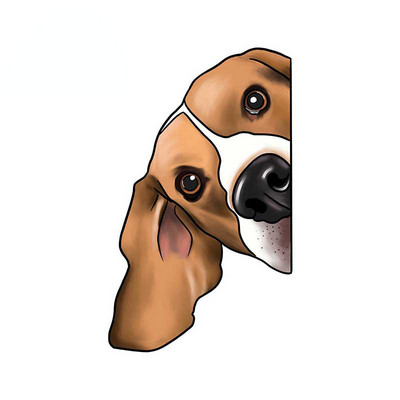 FUYOOHI Play matricák a Beagle rajzfilmhez Peeking vinyl autómatricák Vízálló hűtőszekrény Fényvédő Vicces autódísz