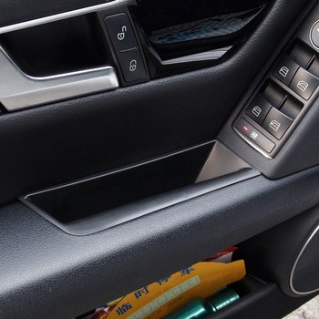 Εσωτερικό μαύρο υποβραχιόνιο πόρτας αυτοκινήτου Κουτί αποθήκευσης για Mercedes Benz C Class W204 2008-2014 Δοχείο τσάντας αυτοκινήτου