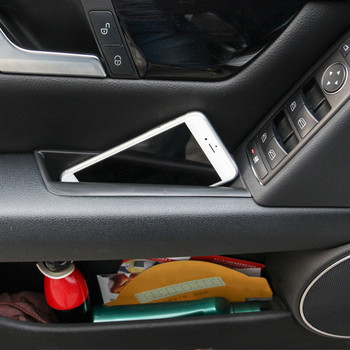 Εσωτερικό μαύρο υποβραχιόνιο πόρτας αυτοκινήτου Κουτί αποθήκευσης για Mercedes Benz C Class W204 2008-2014 Δοχείο τσάντας αυτοκινήτου