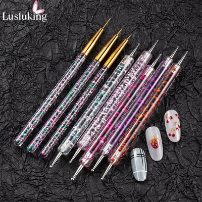 8 τμχ/σετ Βούρτσες Μανικιούρ Σετ Dotting Pen Acrylic Pro Nail Extension Βούρτσες ζωγραφικής για Nail Art Gel Εργαλεία βερνικιού νυχιών