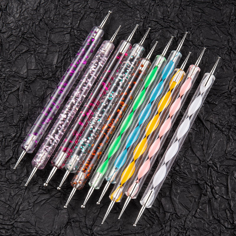 8db/készlet Manikűr ecsetek készletek Dotting Pen Acrylic Pro körömhosszabbító festő köröm ecsetek Nail Art gél körömlakk eszközökhöz
