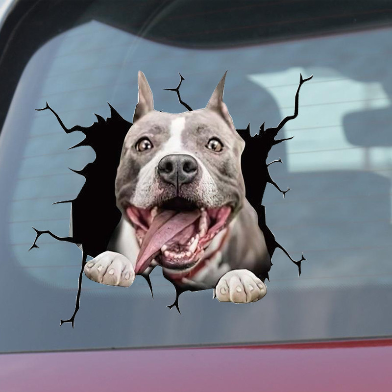 Autómatrica Auto hátsó ablak kiskutya törött ablak matricák elektrosztatikus 3D szimuláció francia bulldog autómatricák vinil matricák