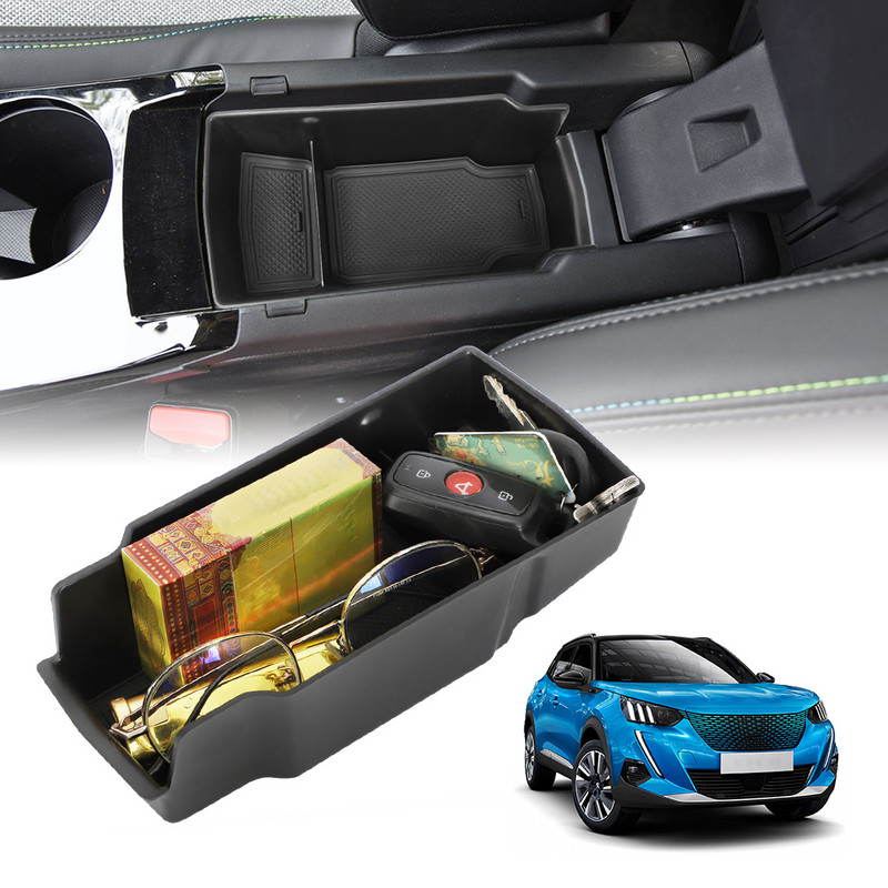 Peugeot 208 2008 GT 2020 karfa-rendezőhöz e-2008 e-208 2019 2020 2021 Tárolódoboz Középkonzoltálca Belső tartozékok