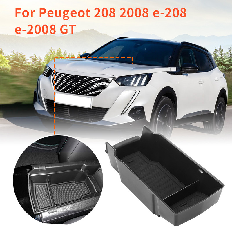 Peugeot 208 2008 GT 2020 karfa-rendezőhöz e-2008 e-208 2019 2020 2021 Tárolódoboz Középkonzoltálca Belső tartozékok