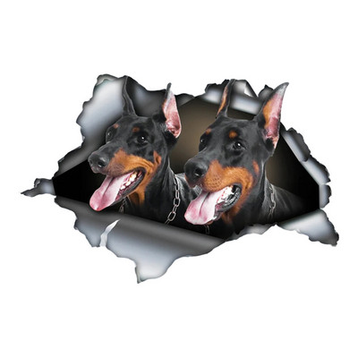 FUYOOHI Play matricák Doberman Kutya Kisállat Öntapadó PVC Matrica Autómatrica Autódíszekhez a lökhárító hátsó ablakos laptopon