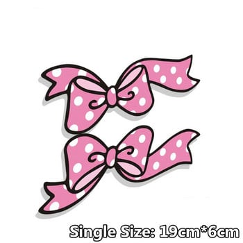 JuYouHui Аксесоари за екстериор Стикери 2PCS Pink Bow-knot Сладки прекрасни анимационни стикери за кола Творчески стикери за декорация