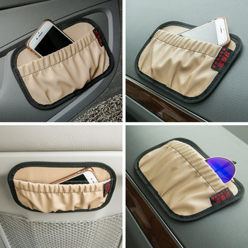 Универсална кожена мрежеста чанта за съхранение на кола Автомобилна джобна облегалка на седалката за кола Органайзер за кола Кутия Портмонета Автомобилни аксесоари
